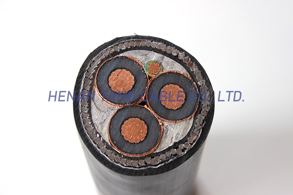 0.6/1kv three core copper conductor xlpe insulate yjv power cable