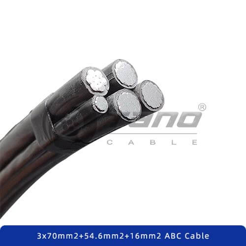 Overview of five cores 600/1000v XLPE insulation aerial bundled cable